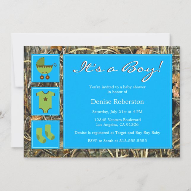 Camo - It's a Boy! - Baby Shower Invitation (Front)