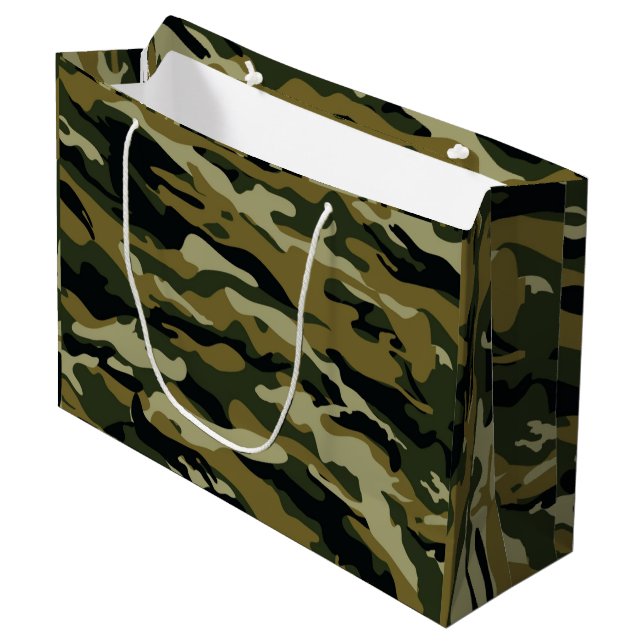Camo Large Gift Bag (Front Angled)