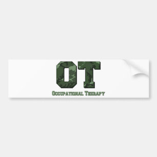 camo letters dark green bumper sticker