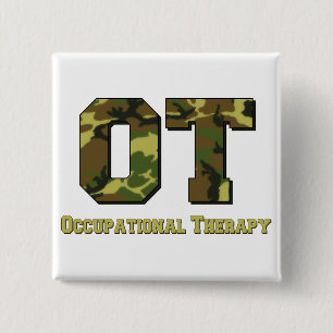 camo letters green 2 inch square button