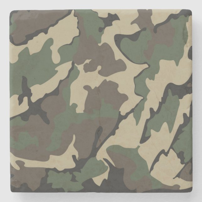 Camo, Marble Stone Coaster (Front)