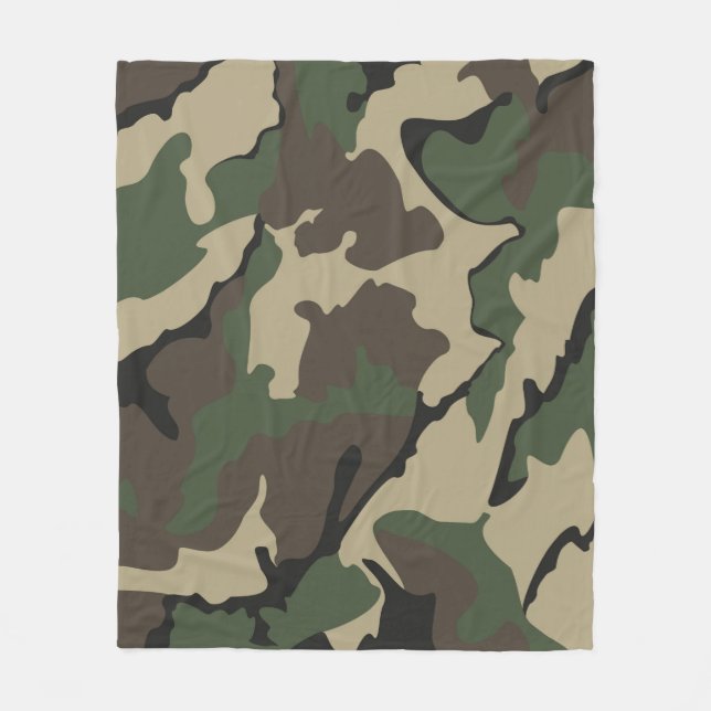 Camo, Medium Fleece Blanket (Front)