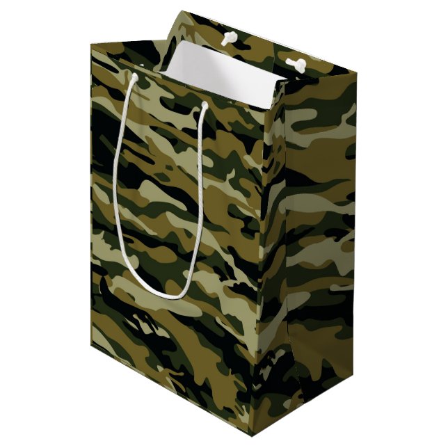 Camo Medium Gift Bag (Front Angled)