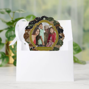 Camo Military Colors Photo Holiday Ornament Card