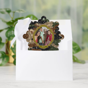 Camo Military Colours Photo Holiday Ornament Card