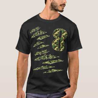 Camo Military Number 8 Year Old Soldier Camoue T-Shirt