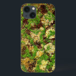 Camo Moss Rust Aged Grunge Old Texture iPhone 13 Case<br><div class="desc">This unique design shows a faux rusted iron / mossy texture on a background made to look very old and mottled. It's a grungy, antique, worn background texture and will provide natural camouflage in the forest or make it look like you discovered your electronic case / sleeve after it had...</div>