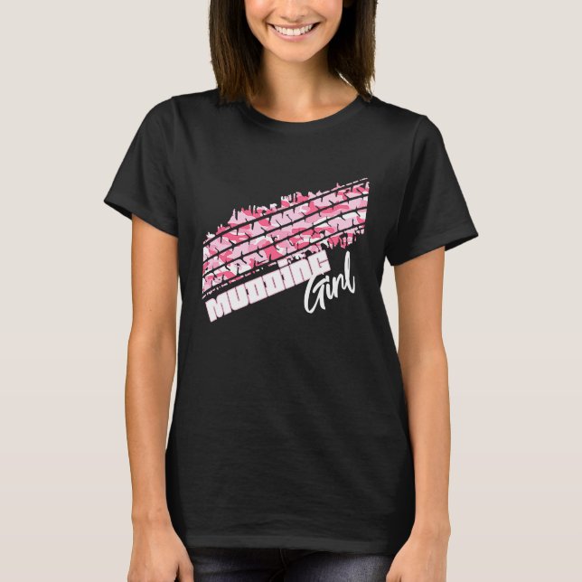 Camo Mudding Girl Mud Truck T-Shirt (Front)