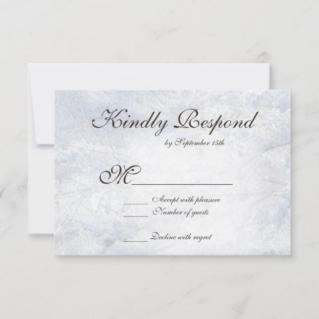 Camo Neige Élégant Mariage RSVP Cartes (Devant)