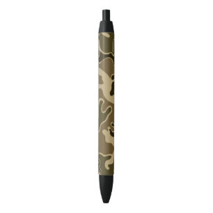 Camo pattern black ink pen