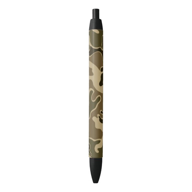 Camo pattern black ink pen (Front Vertical)