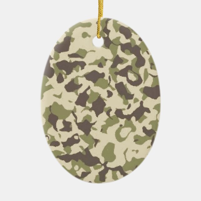 Camo Pattern Ceramic Ornament (Front)