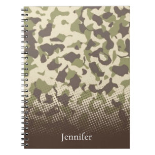 Camo Pattern Custom Name Notebook