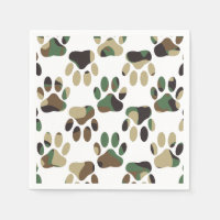 Camo Pattern Dog Paw Print
