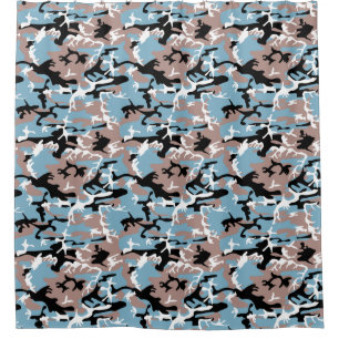 Camo Pattern - Grayish Red White Blue Black