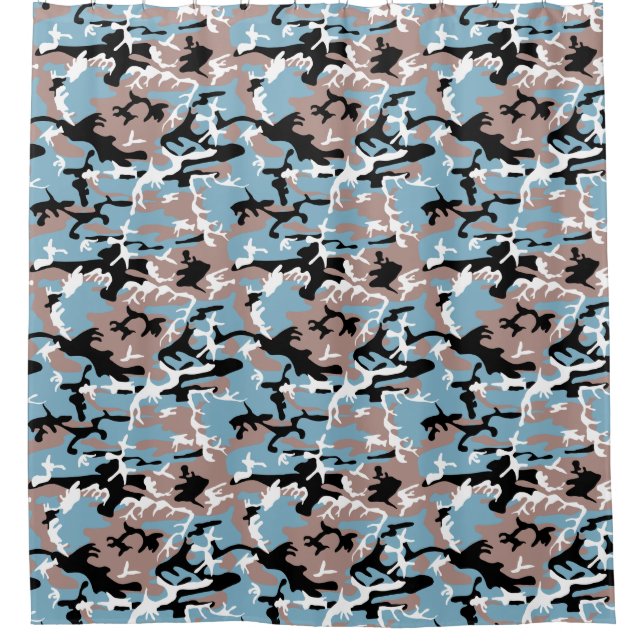 Camo Pattern - Grayish Red White Blue Black (Front)
