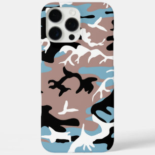 Camo Pattern - Grayish Red White Blue Black iPhone 16 Pro Max Case