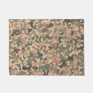 Camo Pattern - Green Orange Brown Black Doormat