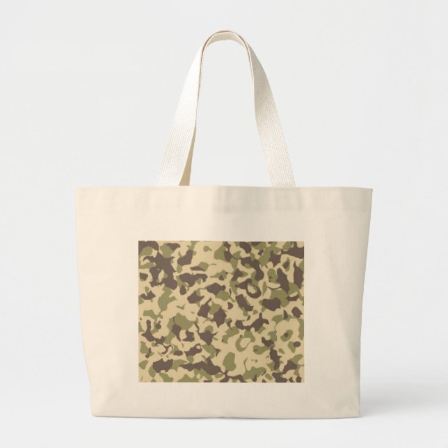 Camo Pattern Large Tote Bag (Front)