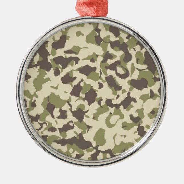 Camo Pattern Metal Ornament (Front)