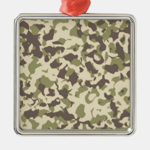 Camo Pattern Metal Ornament