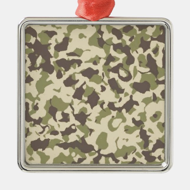 Camo Pattern Metal Ornament (Front)