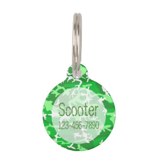Camo Pattern Monogram Pet Name Tag Dog & Cat