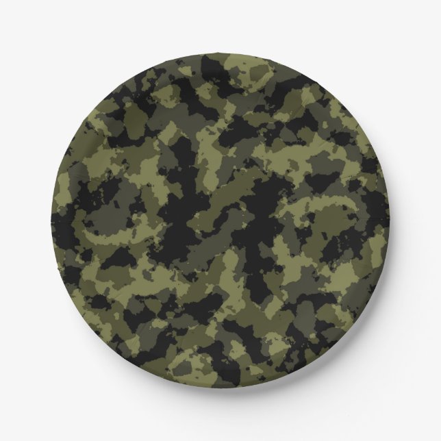 Camo Pattern Paper Plate (Front)