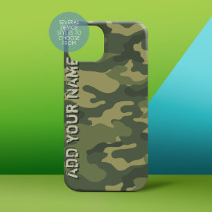 Camo Pattern - Personalize with Your Name iPhone 16 Plus Case