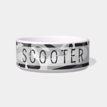 Camo Pattern Personalized Pet Dog & Cat Food Bowl