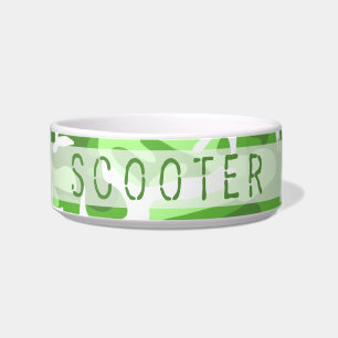 Camo Pattern Personalized Pet Dog & Cat Food Bowl