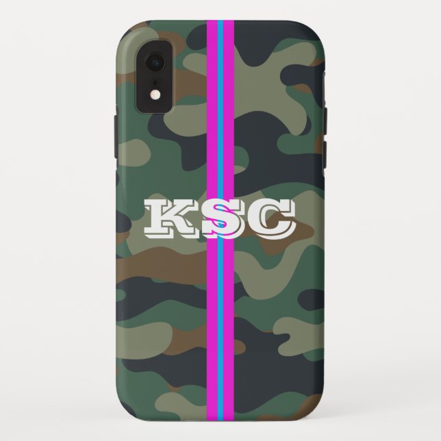 Camo Pattern Phone Case with Pink (Back)