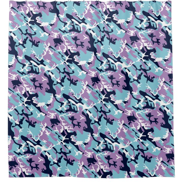 Camo Pattern - Purple Navy Blue White (Front)
