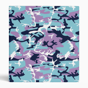 Camo Pattern - Purple Navy Blue White Binder