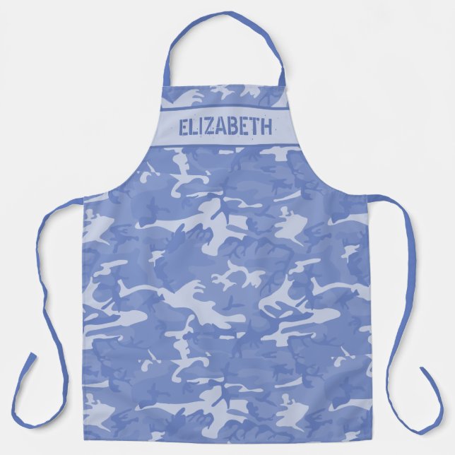 Camo Personalized Blue Apron (Front)