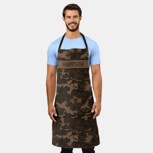Camo Personalized Brown Apron