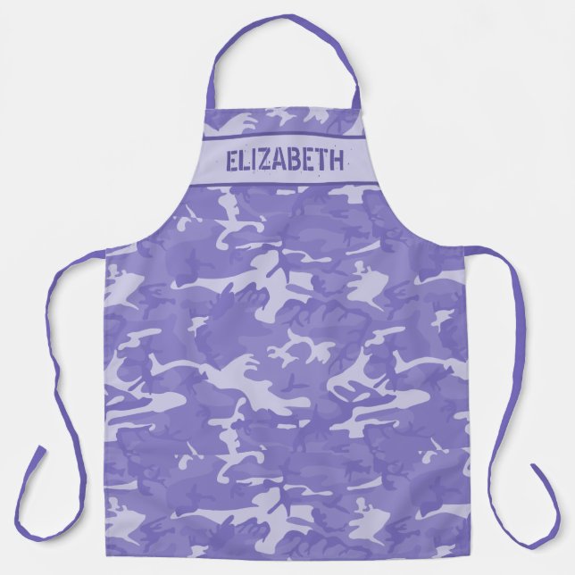 Camo Personalized Purple Apron (Front)