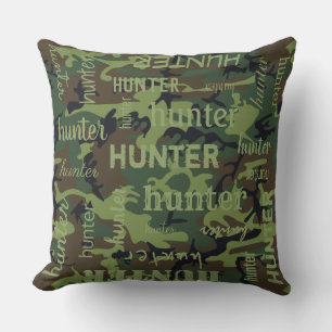 Camo Personalized Shorter Name Throw Pillow