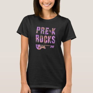 Camo Pre K Rocks Teacher I Teach Pre School Rockst T-Shirt