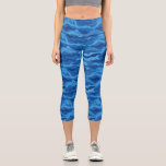 Camo Print, Blue Camouflage Pattern Custom Capri Leggings<br><div class="desc">High-quality,  comfortable high-waisted capri leggings featuring a blue Camo pattern. Add custom text,  monogram,  etc. to personalize. Perfect for working out,  hanging out or a night out on the town.</div>