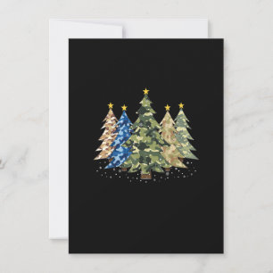 Camo Print Christmas Trees with Camouflage Print X Invitation