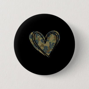 Camo Print Heart Valentines Day  2 Inch Round Button