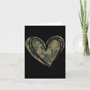 Camo Print Heart Valentines Day  Card