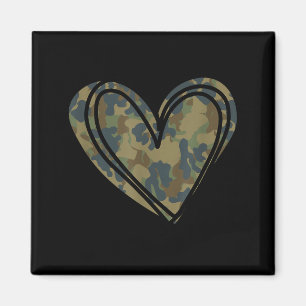 Camo Print Heart Valentines Day  Magnet