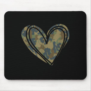 Camo Print Heart Valentines Day  Mouse Pad