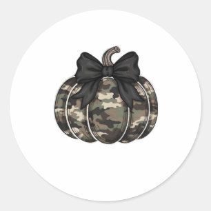 Camo Pumpkin Classic T-Shirt.png Classic Round Sticker