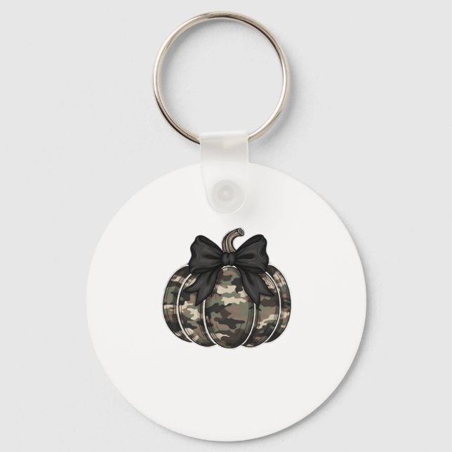 Camo Pumpkin Classic T-Shirt.png Keychain (Front)