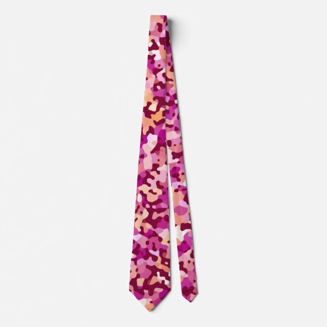 Camo Red Abstract Pattern Tie (Front)