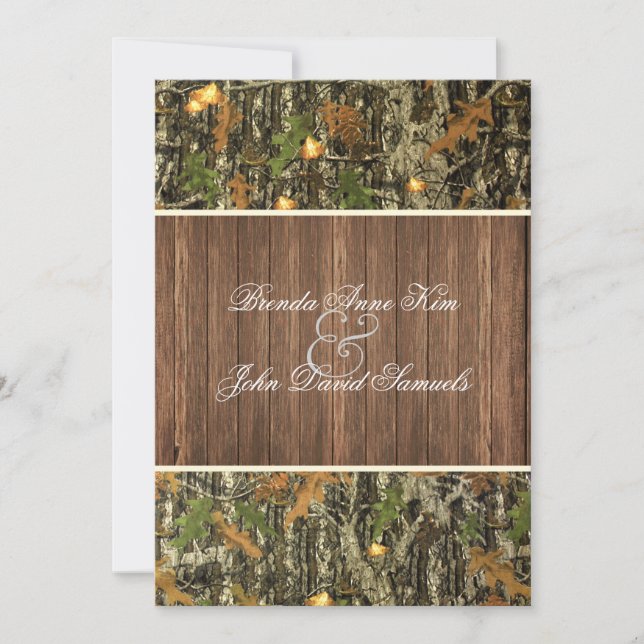 Camo Rustic Wedding Invitation (Front)