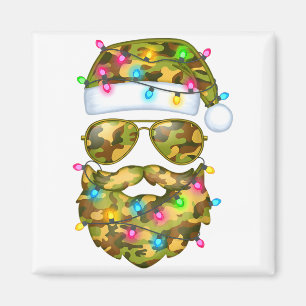 Camo Santa Claus Sungles Camouflage Funny Xmas Lig Magnet